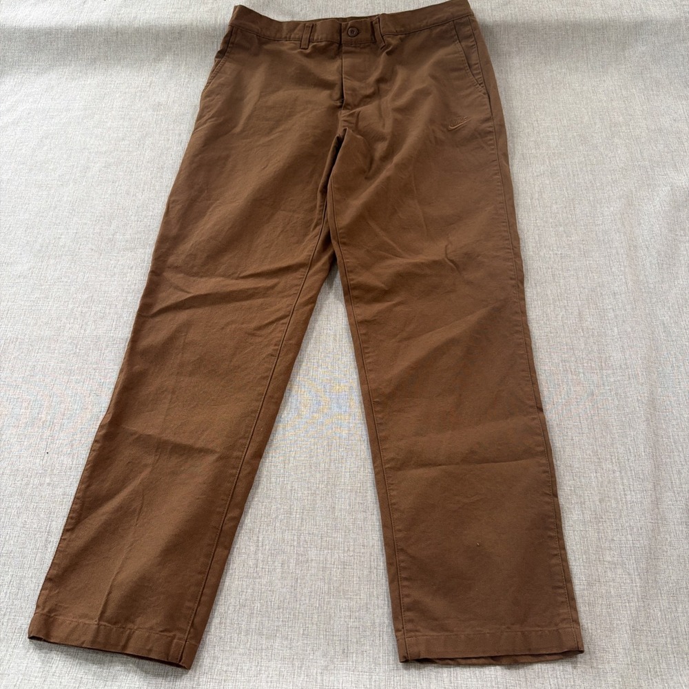 Nike Club Chino Pants Mens 34x31 Tan Canvas Straight leg classic relaxed fit